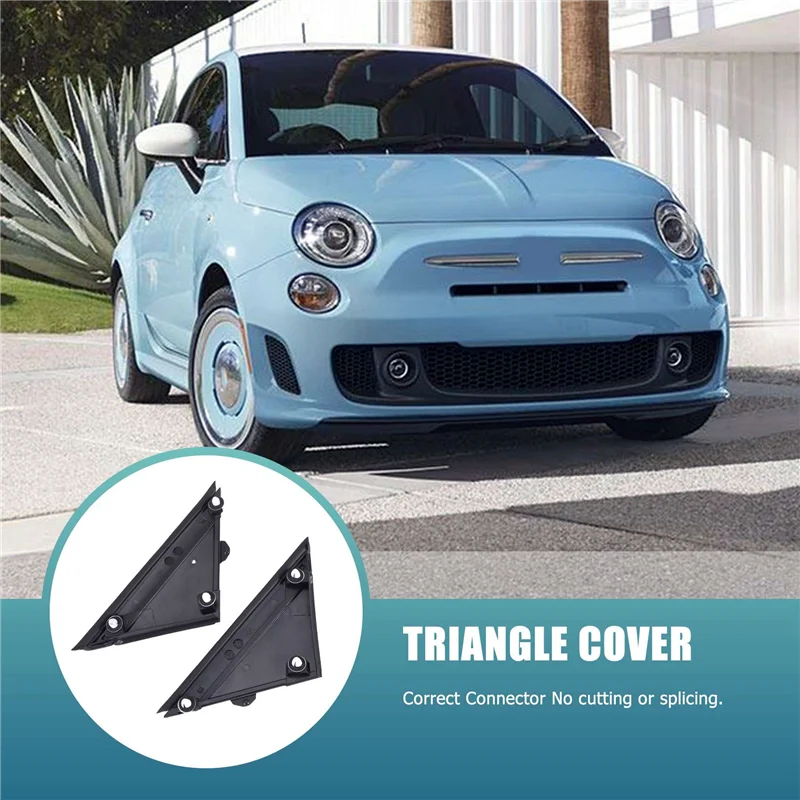 

A77Q-Car Left & Right Door Mirror Flag Cover Molding Triangle Cover For FIAT 500 2012-2019 1SH17KX7AA 1SH16KX7AA