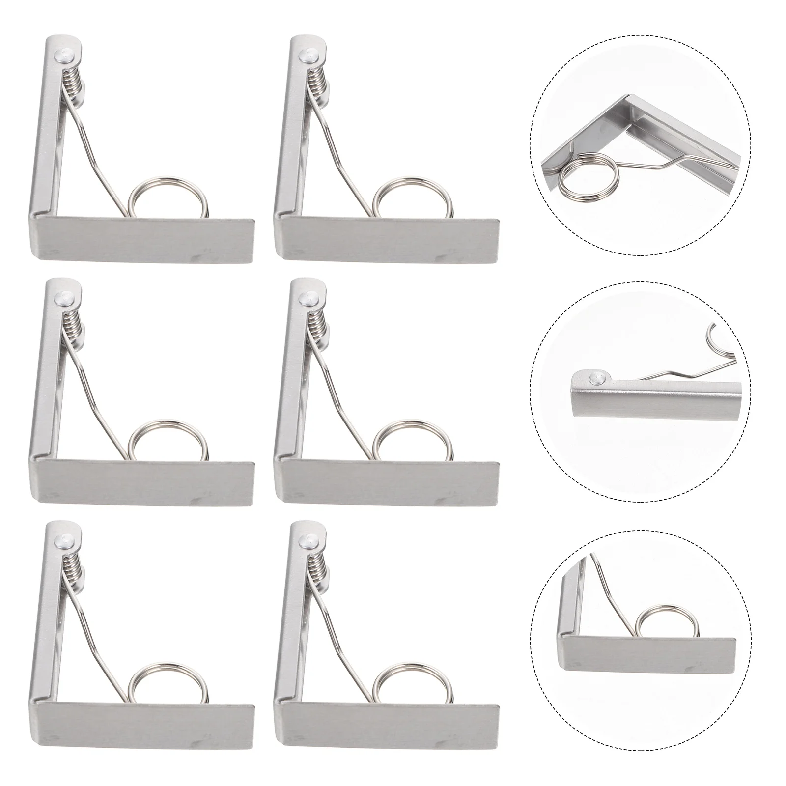 6 Pcs Stainless Steel Tablecloth Clips Convenient Table Clamps Camping Accessory for Outdoor Use