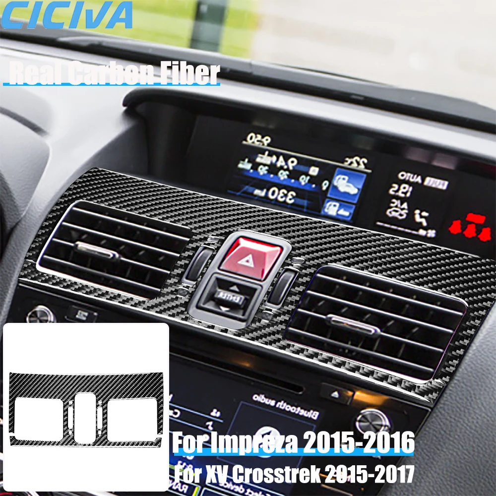 

Real Carbon Fiber Car Accessories Center Console Air Vent Cover Soft Sticker For Subaru Impreza 2015-2016 XV Crosstrek 2015-2017