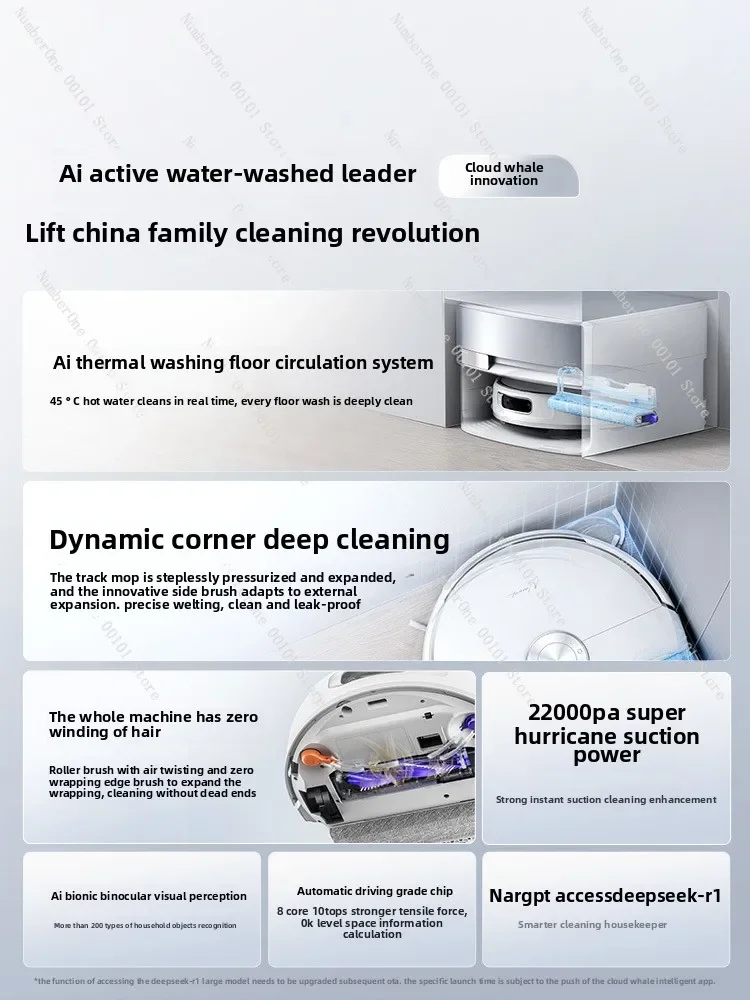 AI living water crawler washing robot (automatic sweeper, sweeping and towing function)