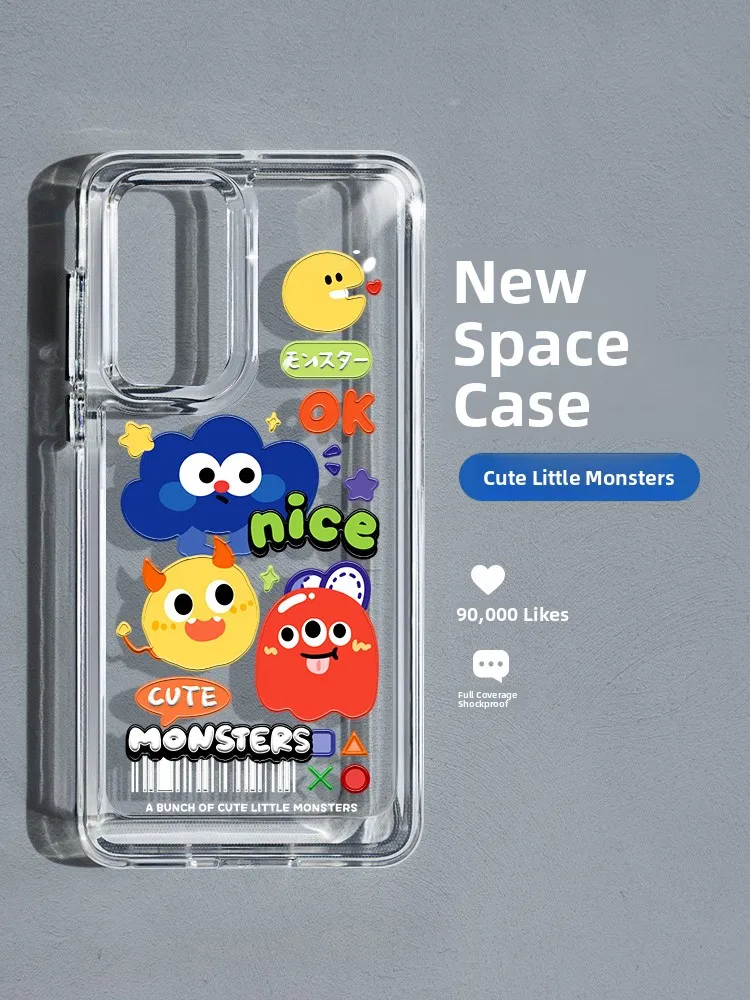

Ultra-Thin Transparent Silicone Phone Case for P50 pro Full Cover Protective Cute Trendy Brand Original Design f...