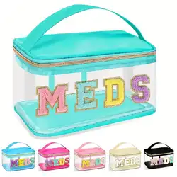 1pcs Letter Patch Transparent Waterproof Travel Bag Medicine Storage Bag Toiletries Storage Bag Suitable for Patients and Nurses