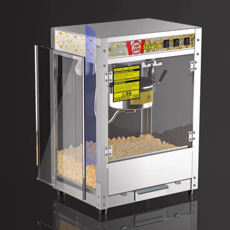 

Fully Automatic Commercial Popcorn Machine 220/110V Stainless Steel Electric Popcorn Maker for Cinema Street Stalls and Vending