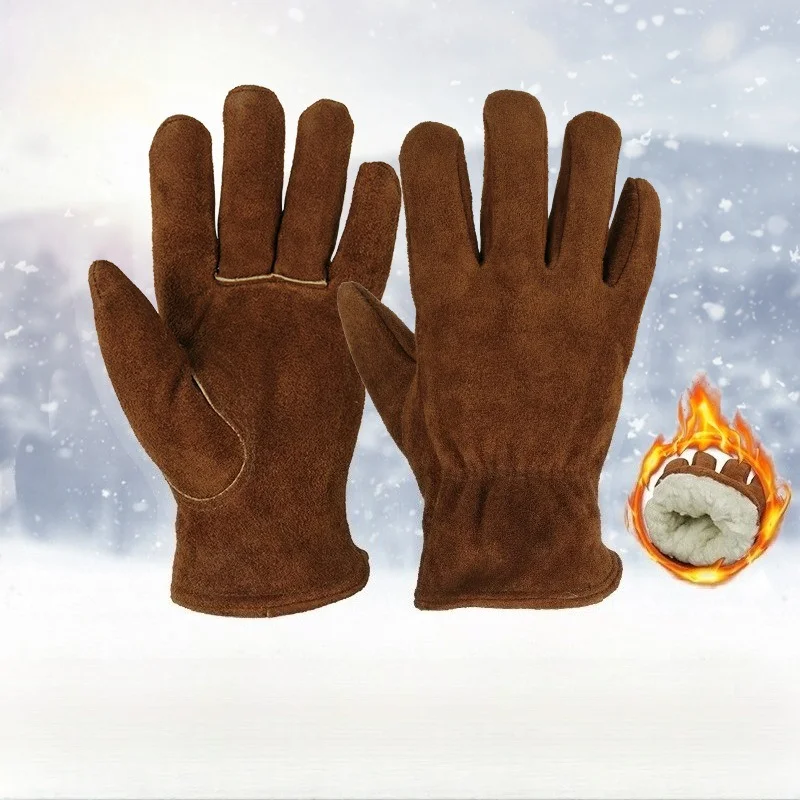 Winter Warm Work Gloves for Men Women Thickened Fleece Lined Thermal Shoveling Snow Cold Storage Protective Gloves