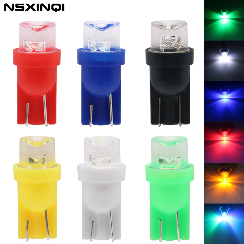 

NSXINQI 50pcs DC12V T10 1SMD LED Car Light W5W 194 168 Wedge Concave Bulb Side Marker Lights Door Instrument Lamp