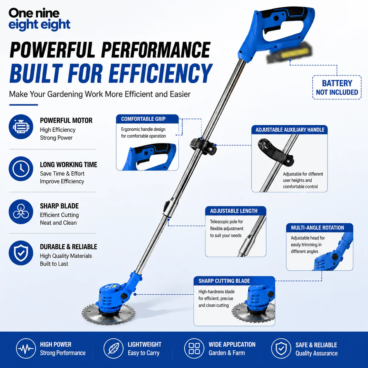 ماكينة قص العشب اللاسلكية 21 ف - مراجعة Brushless Cordless Grass Trimmer 21V وسعره