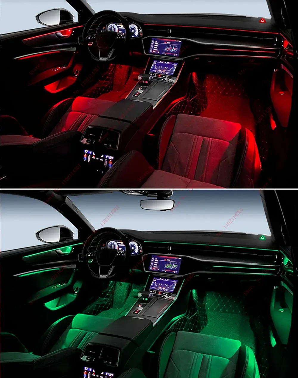 30-Color For Audi A6 C8 MLB EVO 2019-2025 MMI APP Car LED Decorative Door Dashboard Ambient Light Atmosphere Lamp Luminous Strip