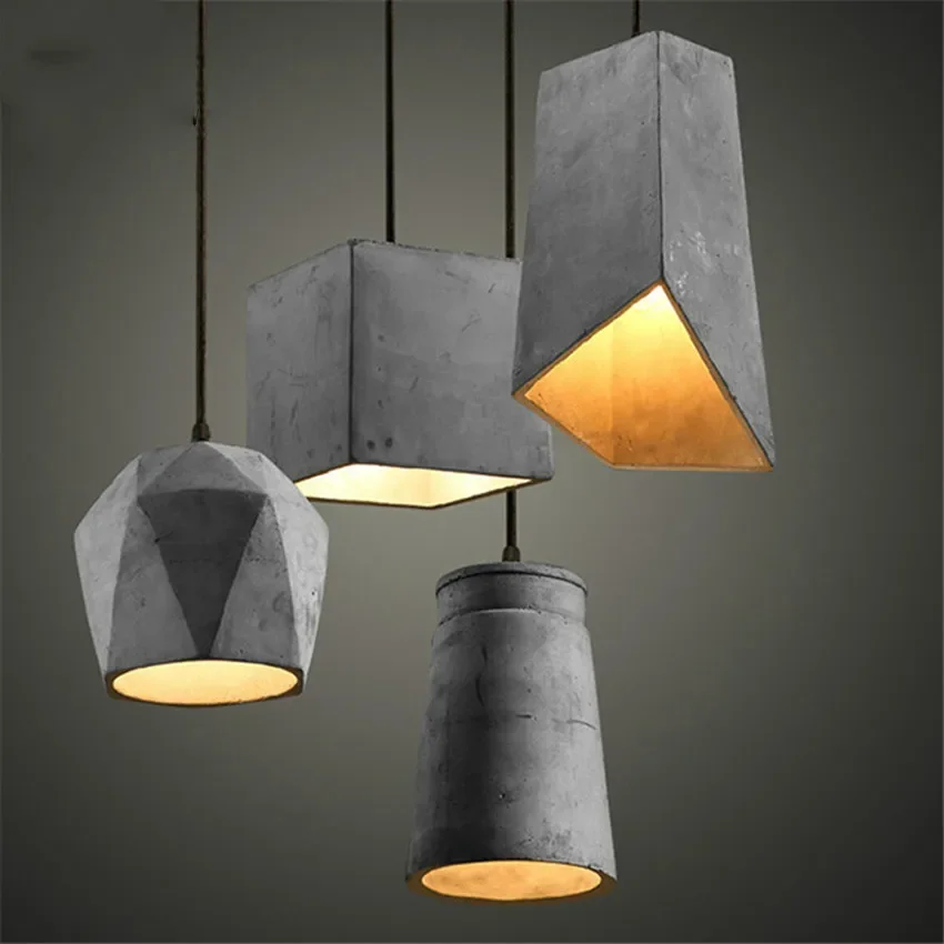 

Nordic Rustic Cement Pendant Lights 4 kinds natural cement suspension lamp Vintage Industrial Lighting Fixtures Hanging