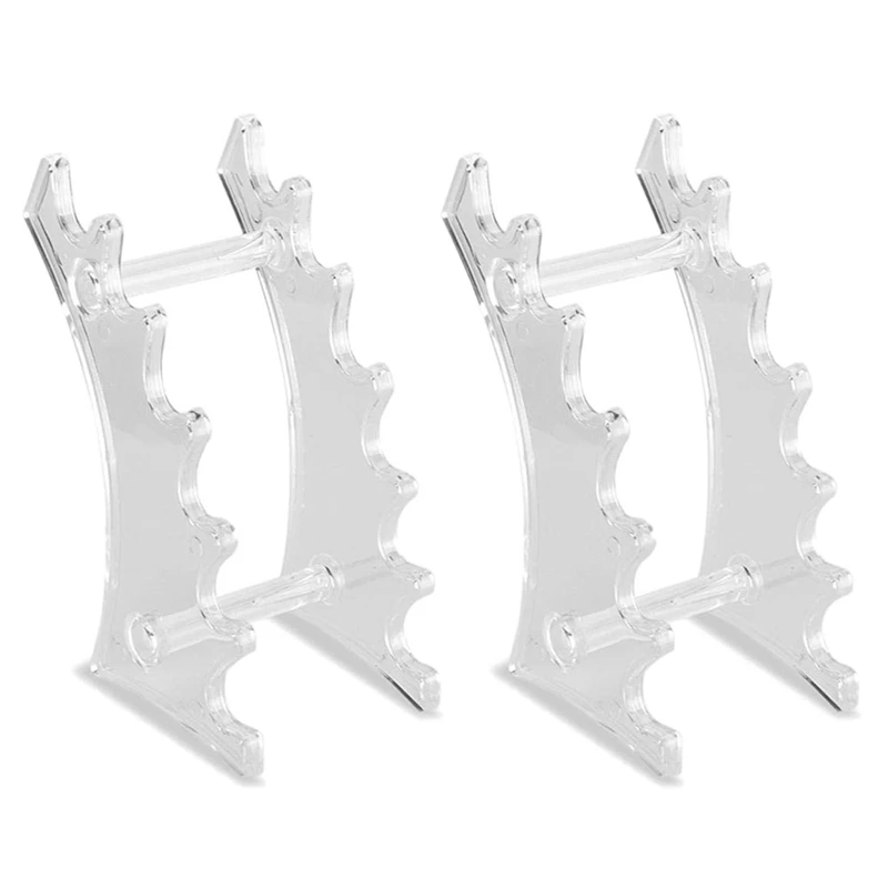 

2X Acrylic 6-Slots Display Stand, Eyebrow Fountain Pen Pencil Jewelry Makeup Brush Rack Organizer Holder For Home, Clear