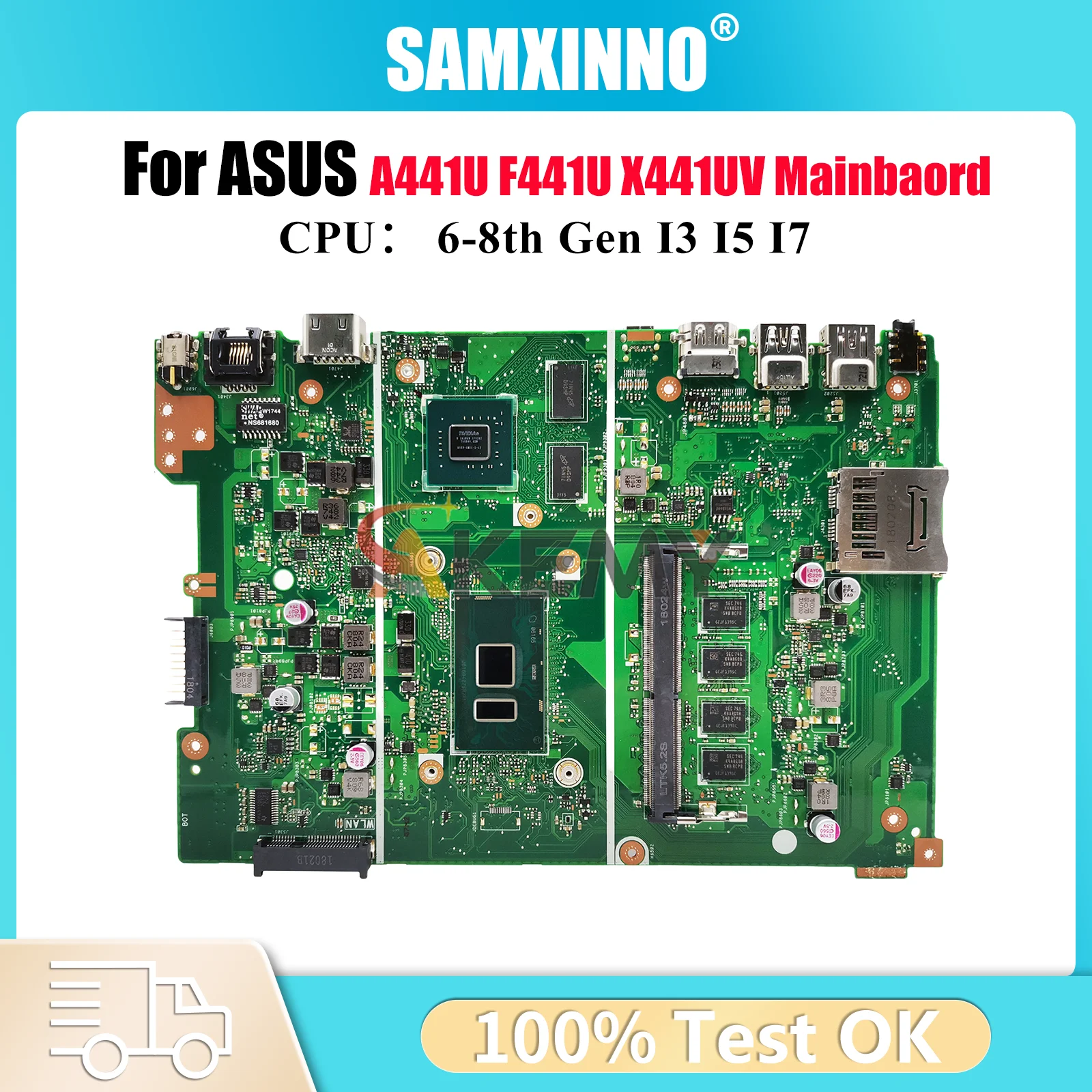 

X441UV Laptop Motherboard For ASUS A441U X441UAR F441U X441UVK X441URK X441UAK X441UB X441UBR X441U Mainboard With I3 I5 I7 CPU