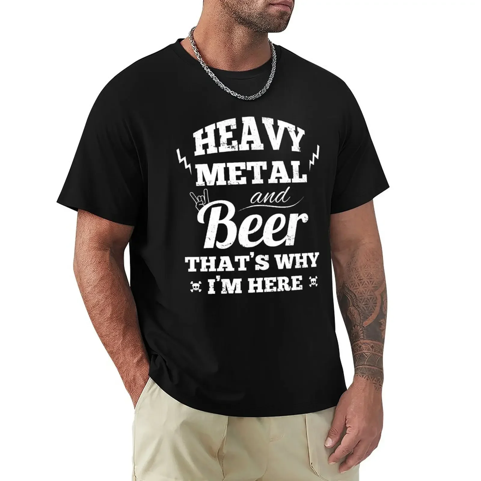 Heavy metal music and beer T-Shirt custom t shirts plus size tops mens t shirts casual stylish