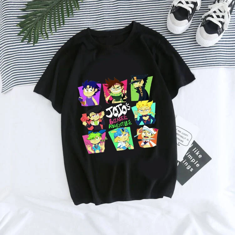 Male Clothes Jojo Bizarre Adventure Wear Men Funny Cartoon Graphic Tees Men\'s Japanese Anime Blouse Manga T-shirt Unisex Tops