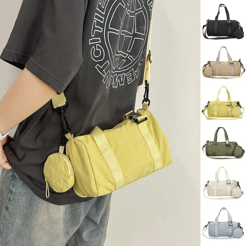 Cylinder Bag, Nylon Fabric, Large Capacity, Versatile Single Shoulder Crossbody Bag, Simple Hand-Held Commuting Pillow Bag