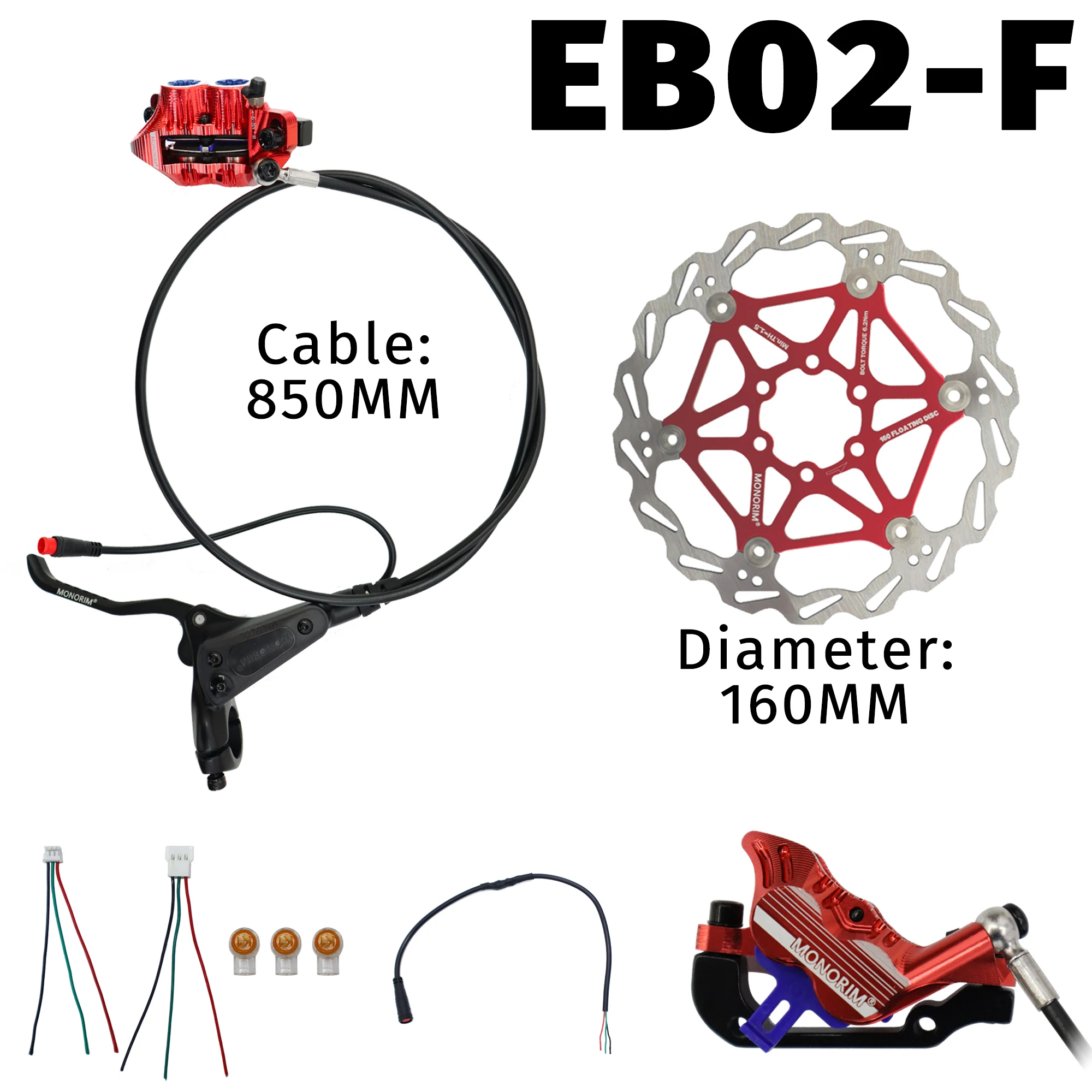 

MONORIM EB02 hydraulic brake caliper 4Pistons special for off-road e-scooter to be highest safety brake function
