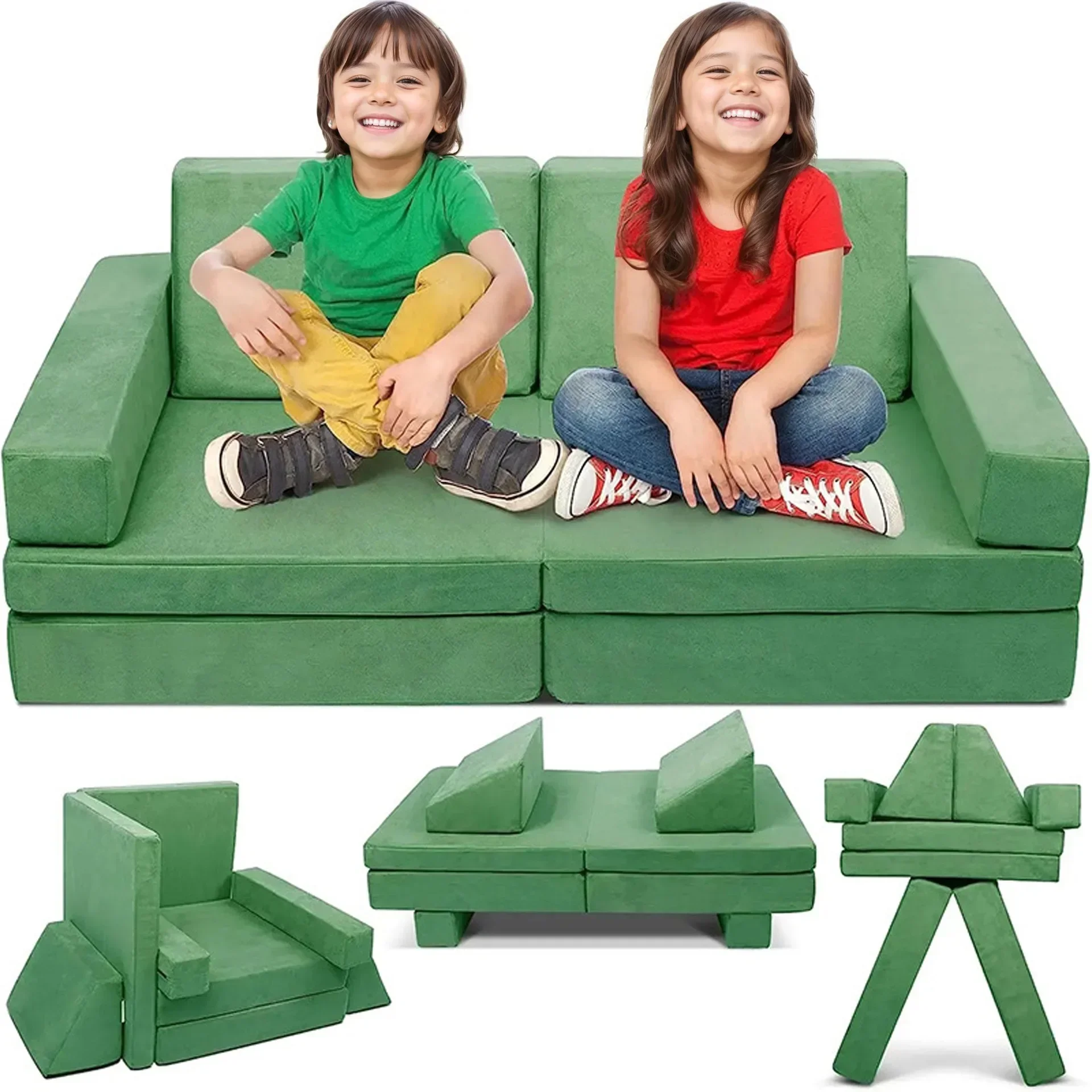 Multi-piece children's building block sofa