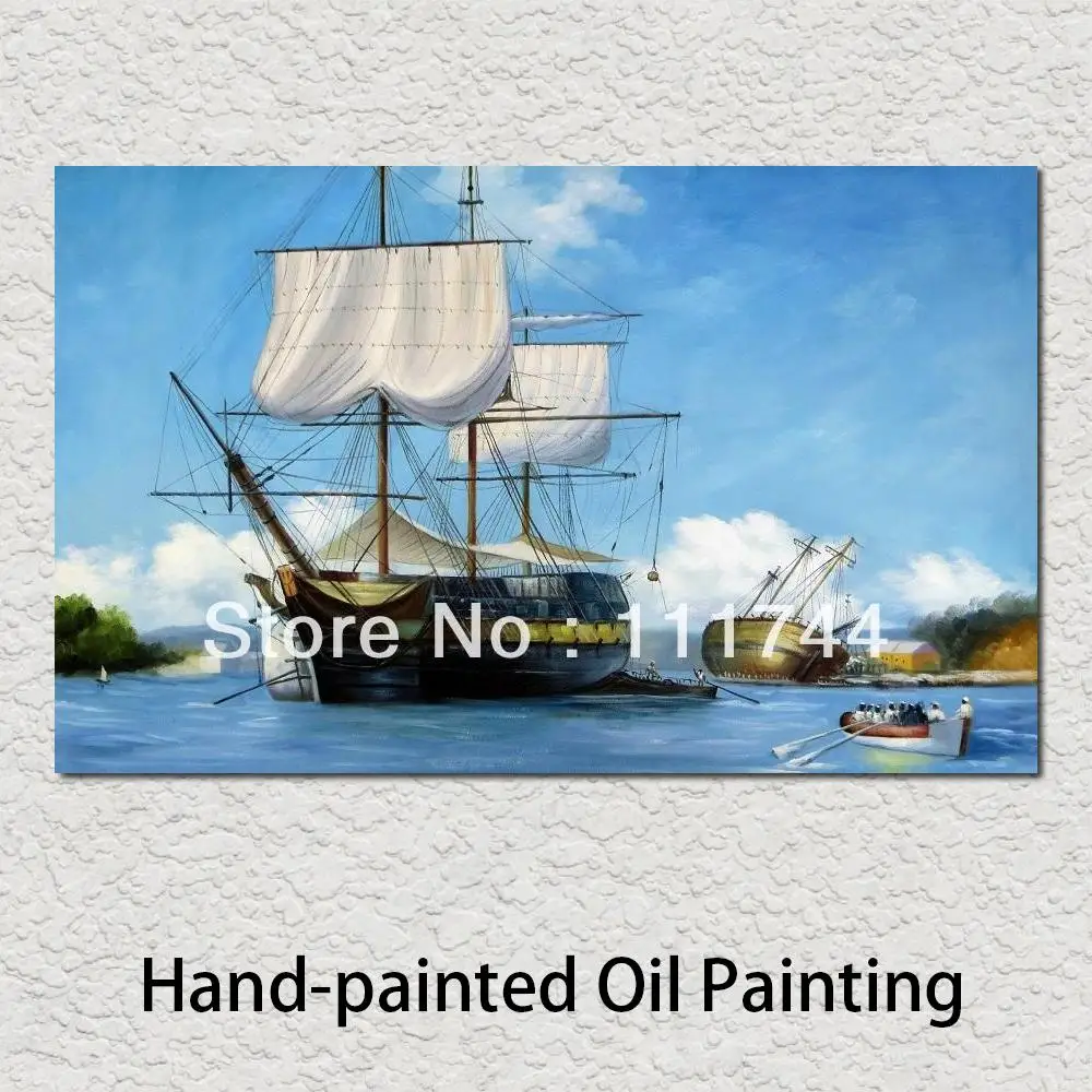 

Seascape Painting Horizontal Hand Painted Oil Painting for Sale Canvas Art Landscape Oil Paintings Oil on Canvas Sailing Boat