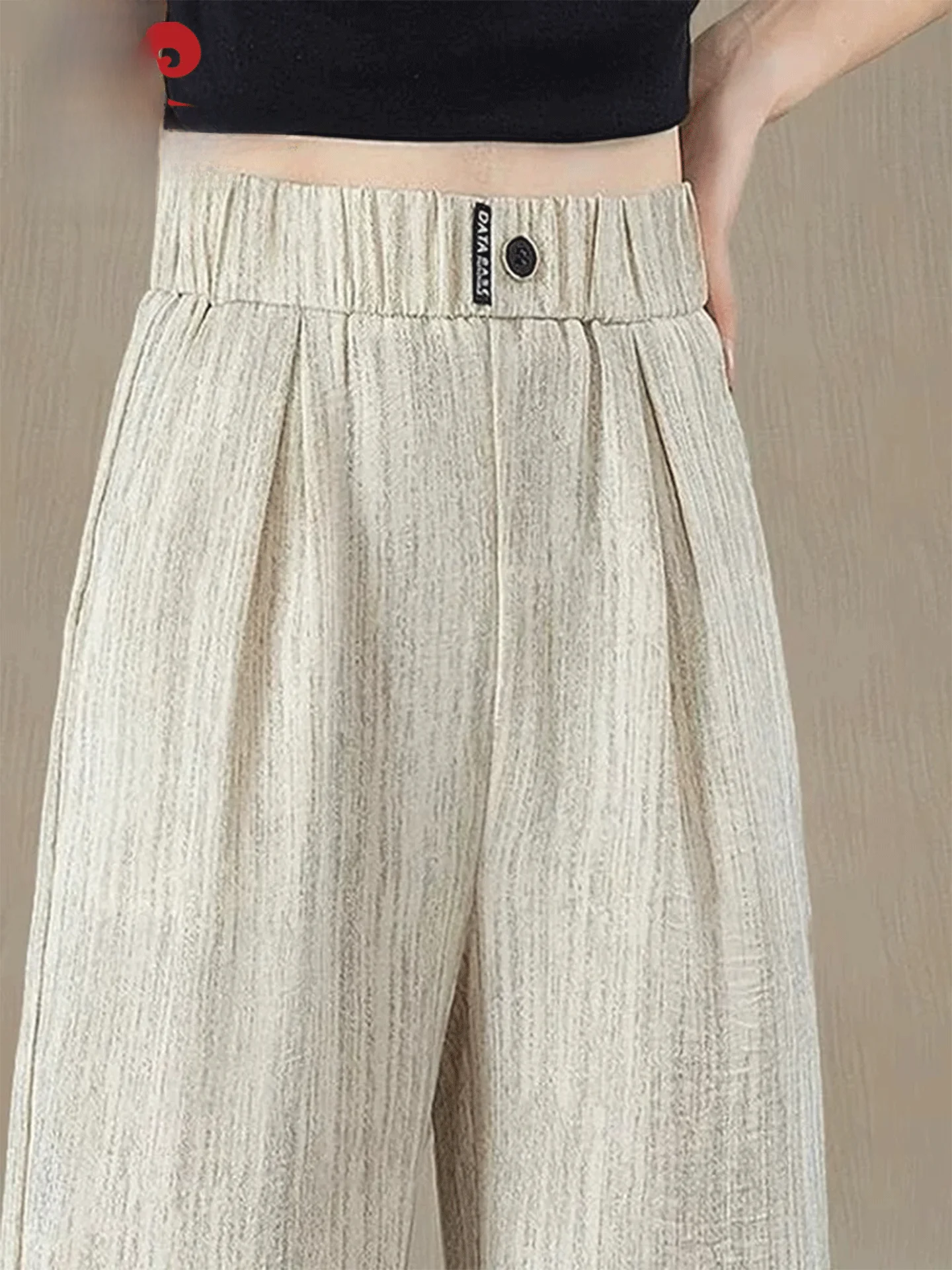 Pantalones Anchos de Mujer Pierre Cardin, Corte Recto Casual, Estilo Deportivo, Sensación Veraniega, Cintura Alta Elástica