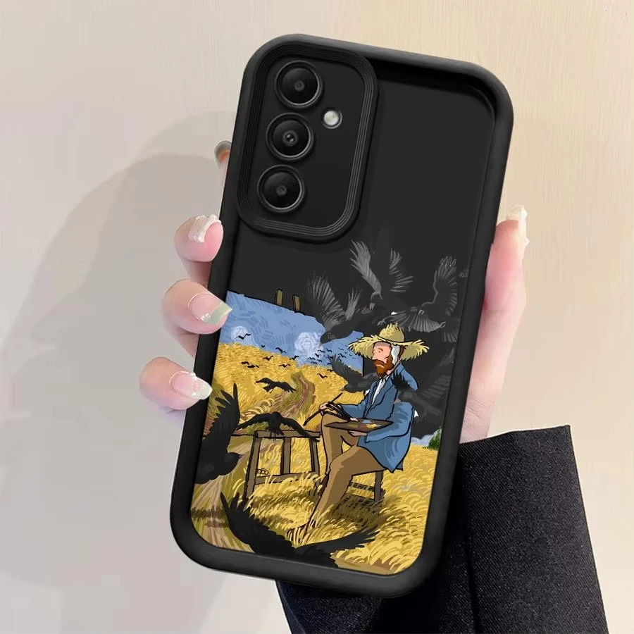 Sky  grassland  eagle Soft Shell Phone Case for Samsung Galaxy A35 A73 A52 A15 A54 A55 A51 A25 A53 A72 A71 A06 Van Gogh Creativi