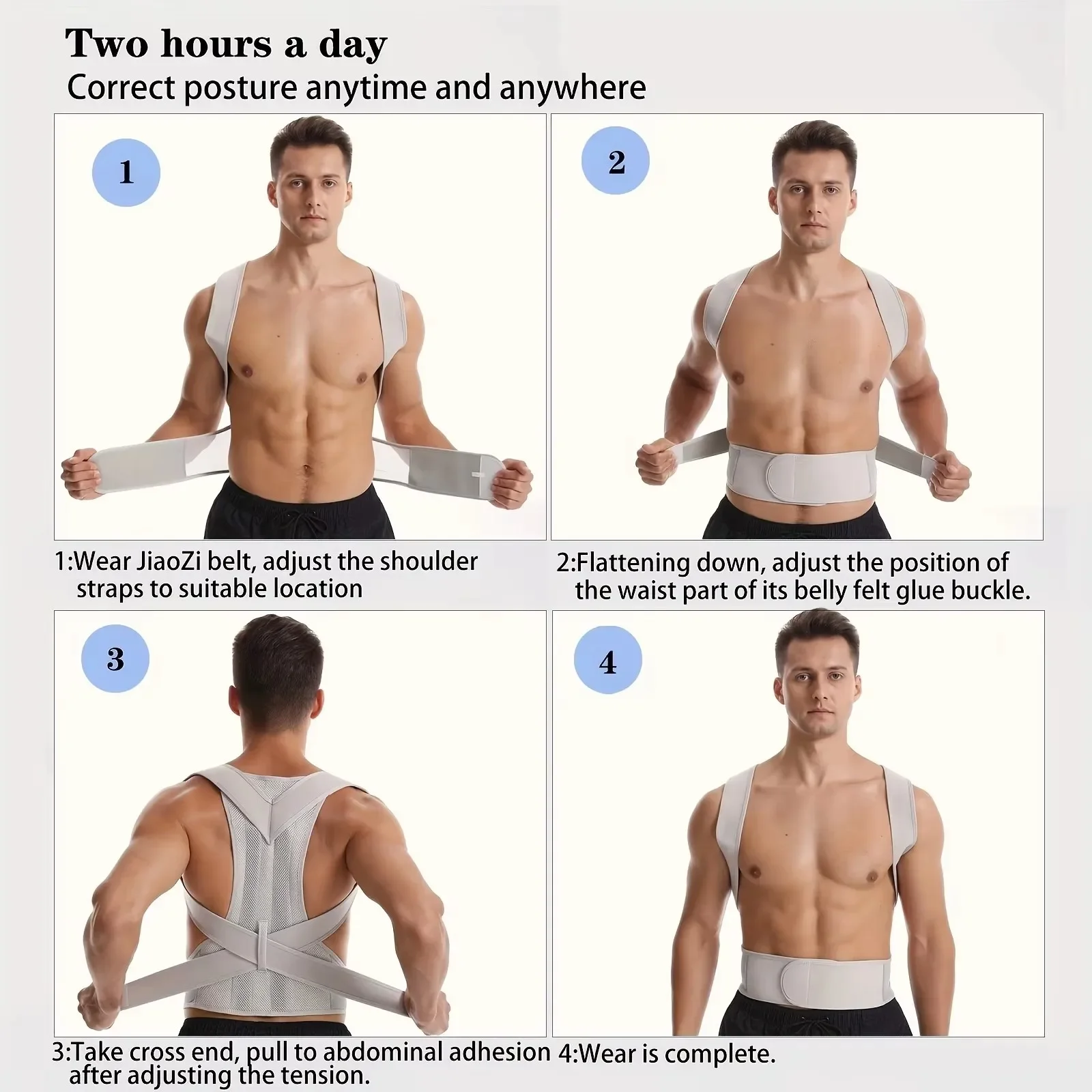 Unisex Adjustable Posture Corrector Corset Back Brace Belt Lumbar Support Straight Corrector Breathable Back Support S-XXXL image 4