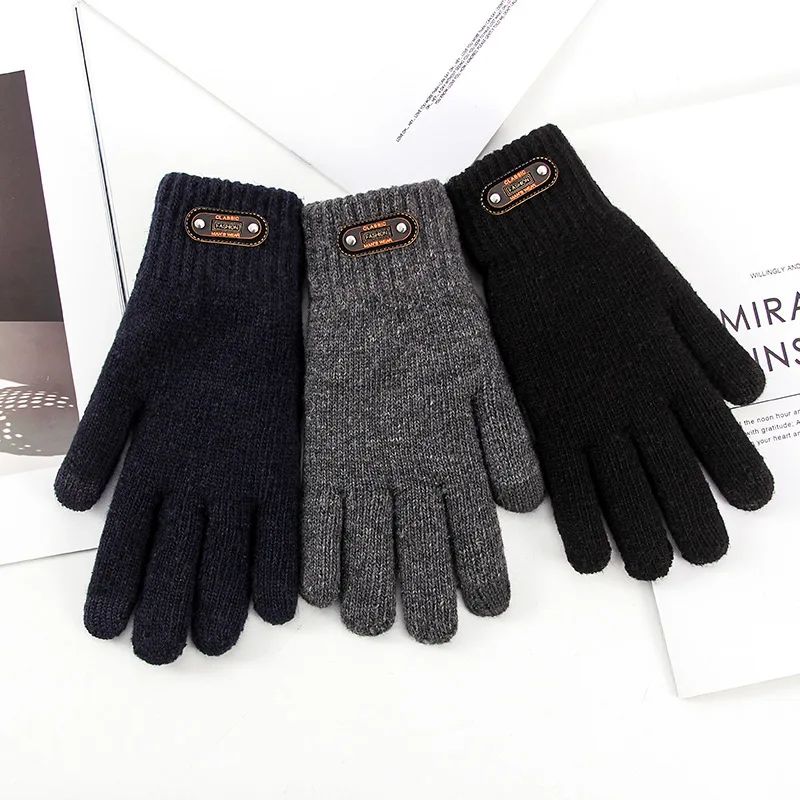 Herren-Winterhandschuhe zum Radfahren, hochwertige warme und dicke Handschuhe, bequeme und atmungsaktive doppellagige Handschuhe