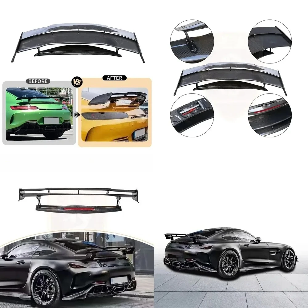 Real Carbon Fiber PRO Style Rear Wing Spoiler for GT GTS GTC Coupe 2-Door Coupe Trunk Spoiler