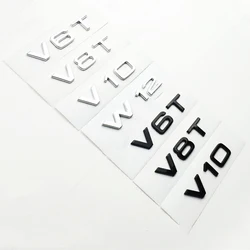 ABS Letter Number V6T V8T V10 Emblem for A4L A5 A6L A7 A8L TT RS7 SQ5 Car Styling Fender Side Badge Discharge Logo Sticker