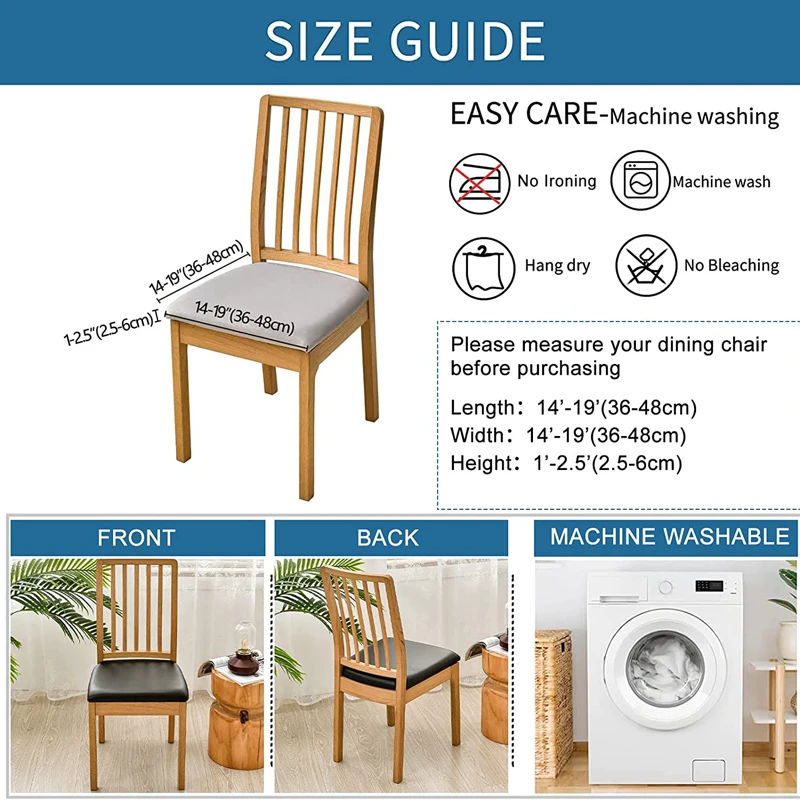 100% waterproof PU seat cover chair slipcovers for dining room chair protector chair cover elastic solid stretch chair cover