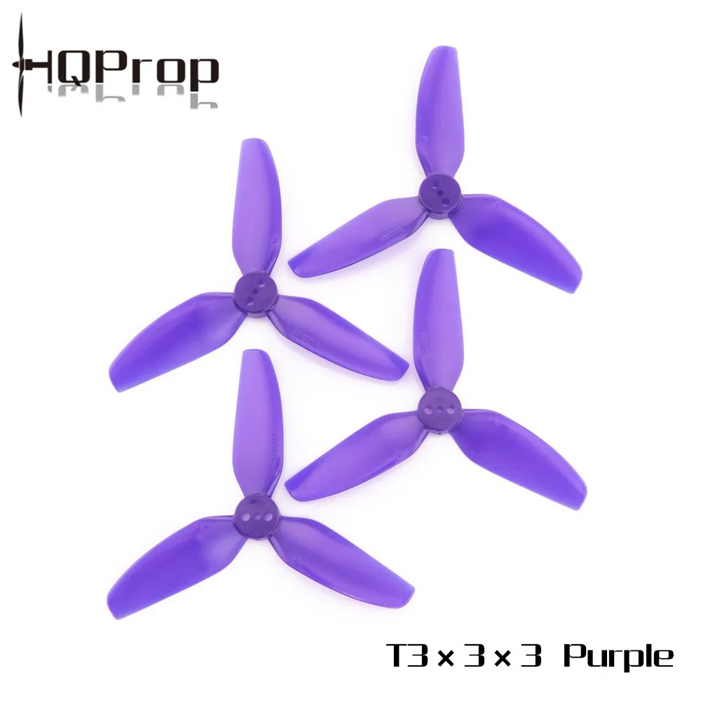 HQProp T3x3x3-PC 3 Inch 3-Blade Propeller 2CW+2CCW PC Prop 3-Hole Mount For FPV Racing Quadcopter Drone