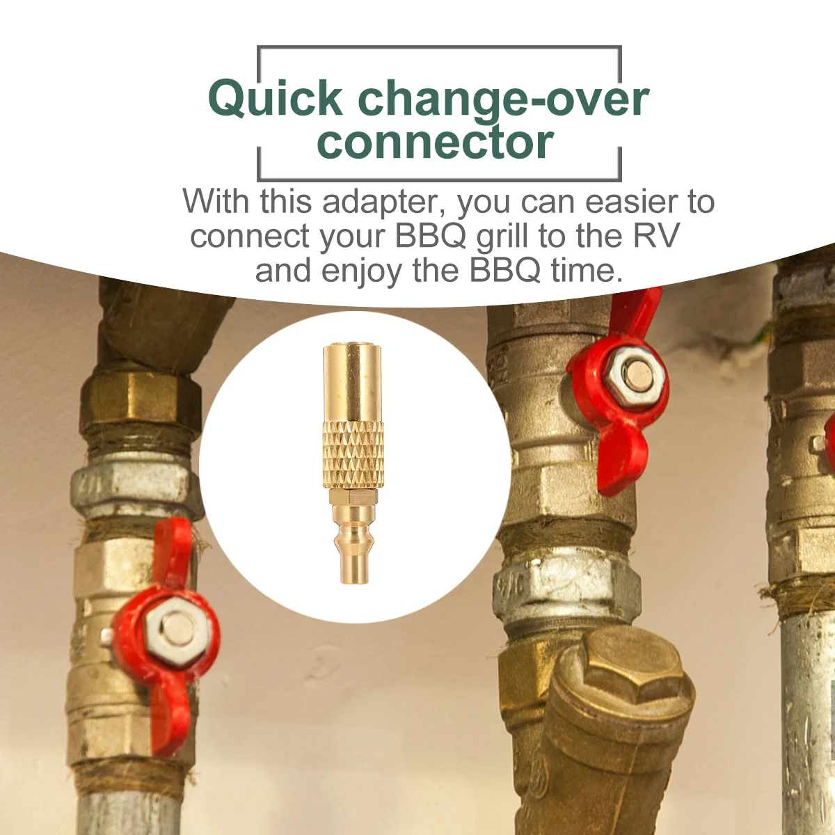 Adaptador de conector de Gas para barbacoa, accesorio de propano de conexión rápida de baja presión de latón duradero, regulador de propano de repuesto, 1 Uds.