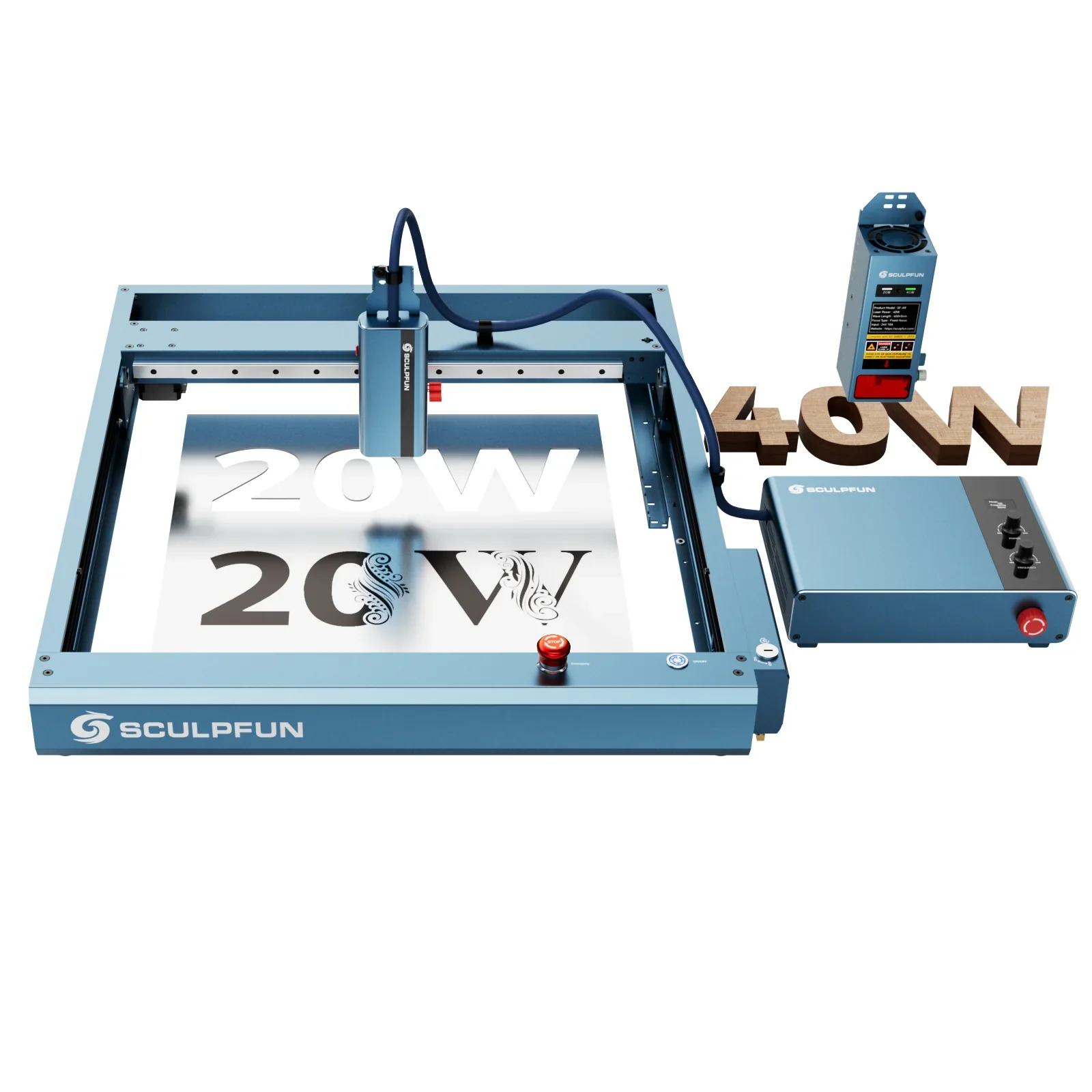 

SCULPFUN A9 Ultra Dual Engraver Cutting Machine Dual with 40W Diode 20W Fiber