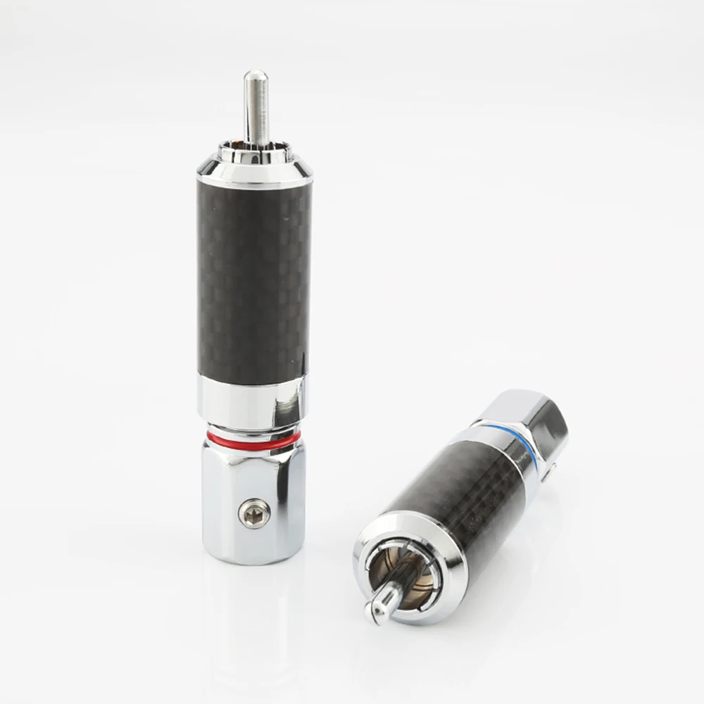 Hifi RCA-Anschluss 10mm Kohle faser vergoldet RCA Lotus Plug Lautsprecher Terminal Audio Power Subwoofer Verstärker DIY RCA-Buchse