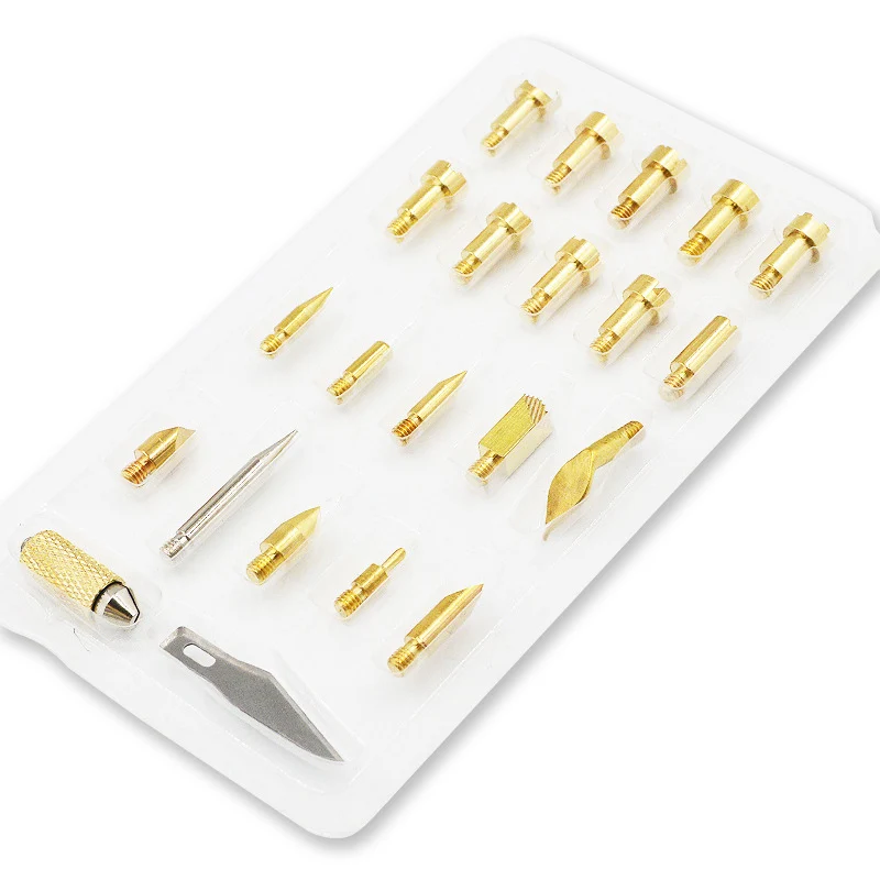 23Pcs Pyrography Tips, Wood Burning Tool Kits Carving Iron Tip for Embossing/Adults/Beginners/Birthday/Wedding Anniversary DIY