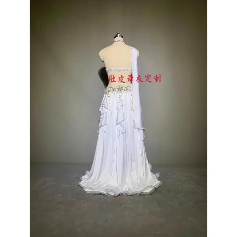 تخصيص ملابس الرقص الشرقي أداء زي تصميم جديد تنوعا افتتاح الرقص الشرقي الصدرية أنيقة كبيرة سوينغ تنورة