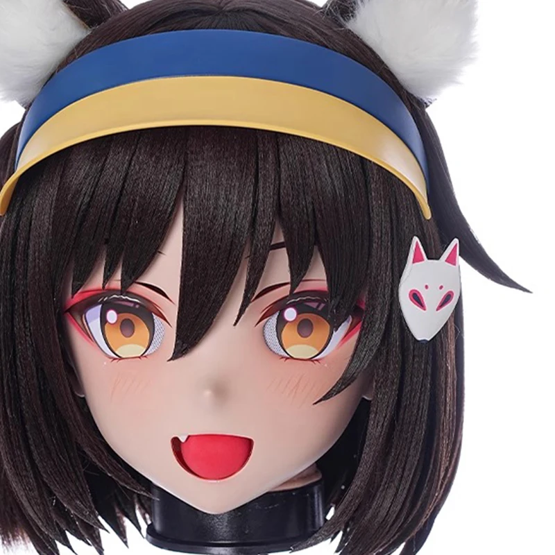 Cerradura de diadema completa, máscaras de resina de muñeca travesti completa personalizadas, personaje de dibujos animados Kig Cosplay, máscaras de Kigurumi de Anime japonés