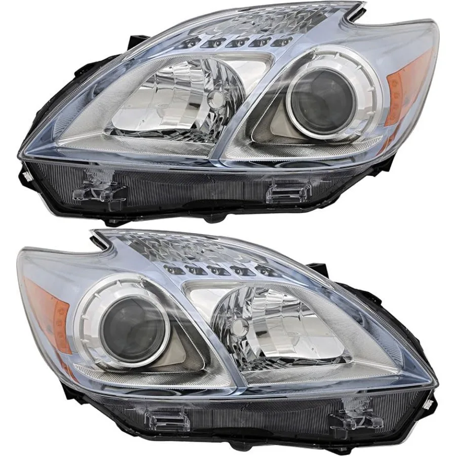 For Prius Headlights Lamps Set 2010 2011 Halogen Driver and Passenger Side