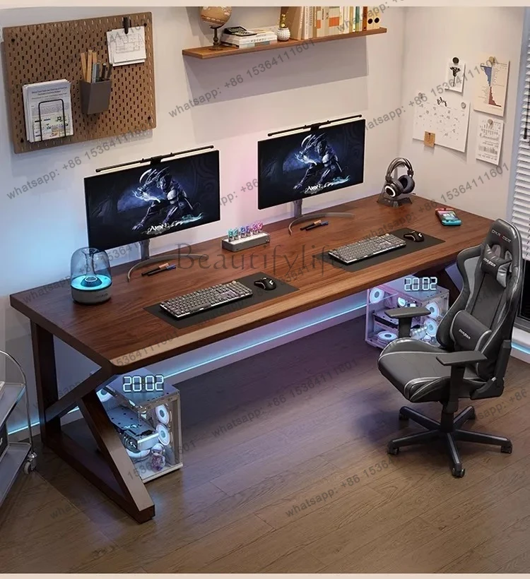 solid wood desk home desk bedroom workbench long simple computer desk