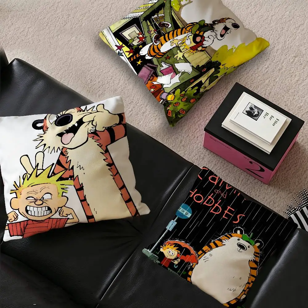 

Book C-Calvin and H-Hobbes Personalized Pillow Dust Cover Bedroom Kids Party Decoration Pillowcase Birthday Children Gift