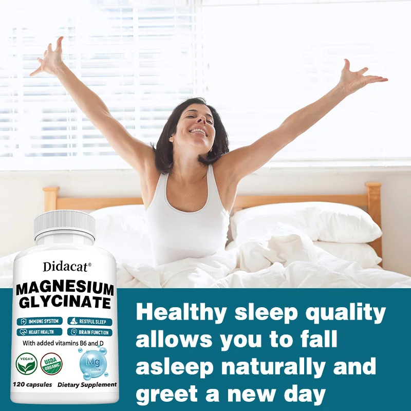 Magnesium Glycinate Supplement - Supports Immune System, Healthy Sleep, Heart Health and Brain Function, Non-GMO, Vegetarian