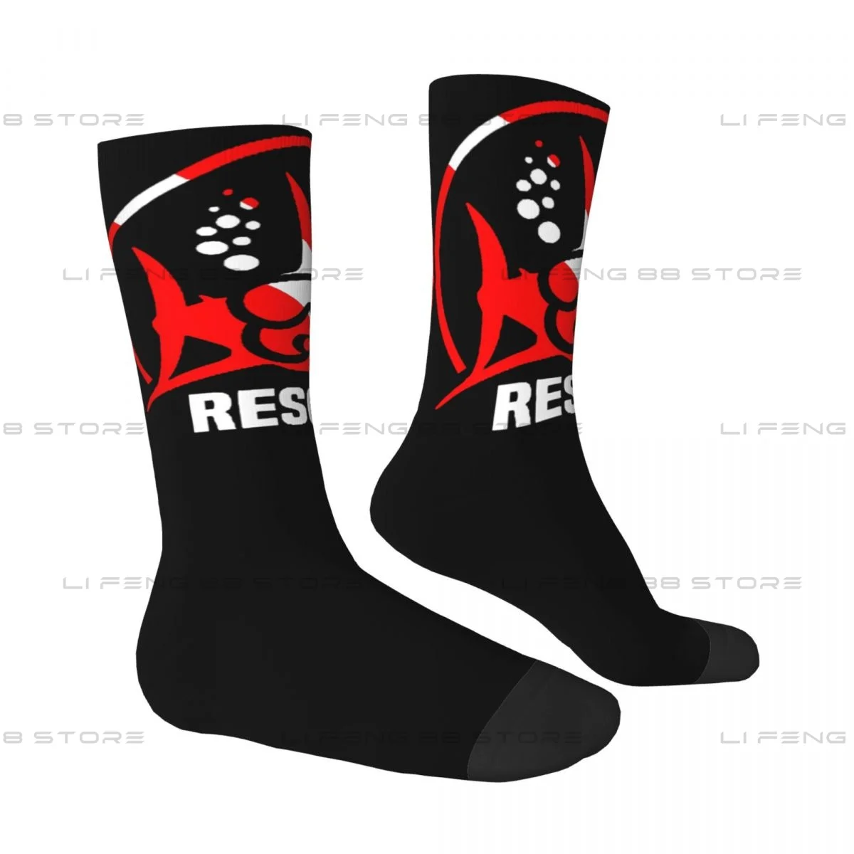 Diving Dive Rescue Diver For Divemasters Men Women Socks Outdoor Novelty Spring Summer Autumn Winter Stockings Gift