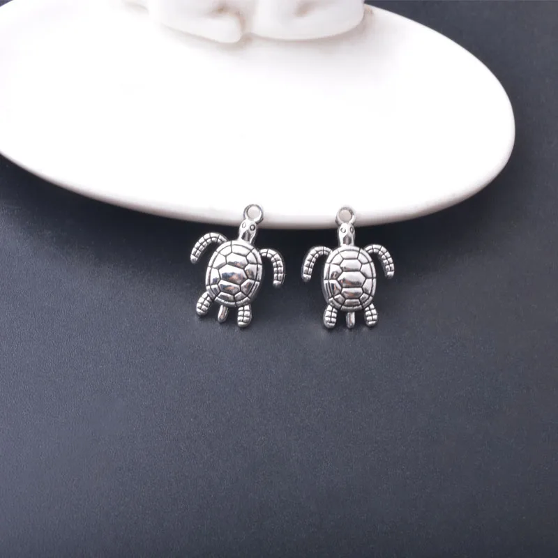 10 Stück/Set Ethnische Antike Silber-Goldene Schildkröten-Anhänger Schmuckzubehör Boho Pfeil-Bogen-Anhänger DIY Damen-Ohrringe – Detail 15