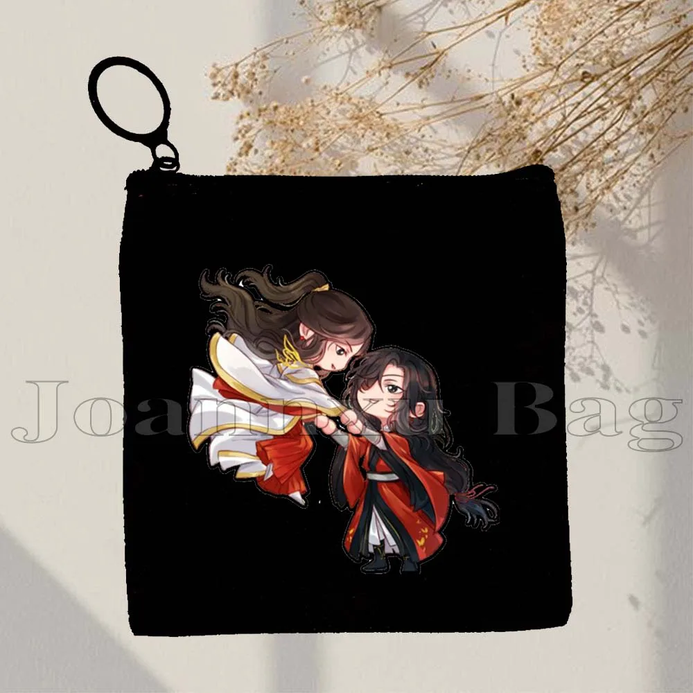 Gráfico Chibi TGCF Tian Guan Ci Fu regalos de seguidor bendición Xie Lian citas Hua Cheng San Lang monedero de lona estuche para llaves bolsa de tarjetas