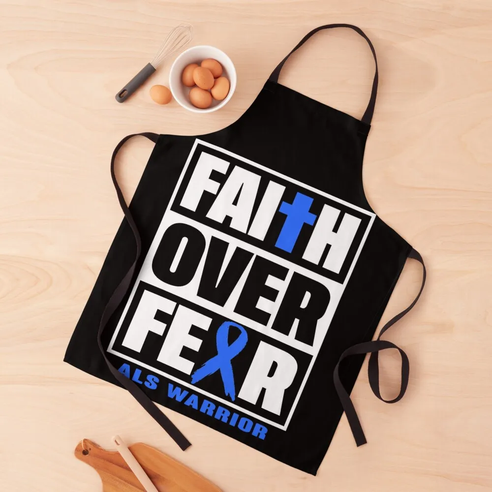 Faith Over Fear ALS Awareness Apron For Kitchen Women Women Kitchen'S Apron