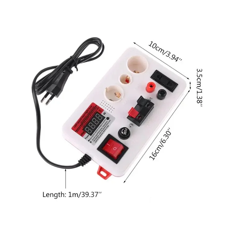 AT29-Voltage Power Tester LED Fast Lamp Tester Checkerboard Lamp Test Box LED Light With Display EU Plug