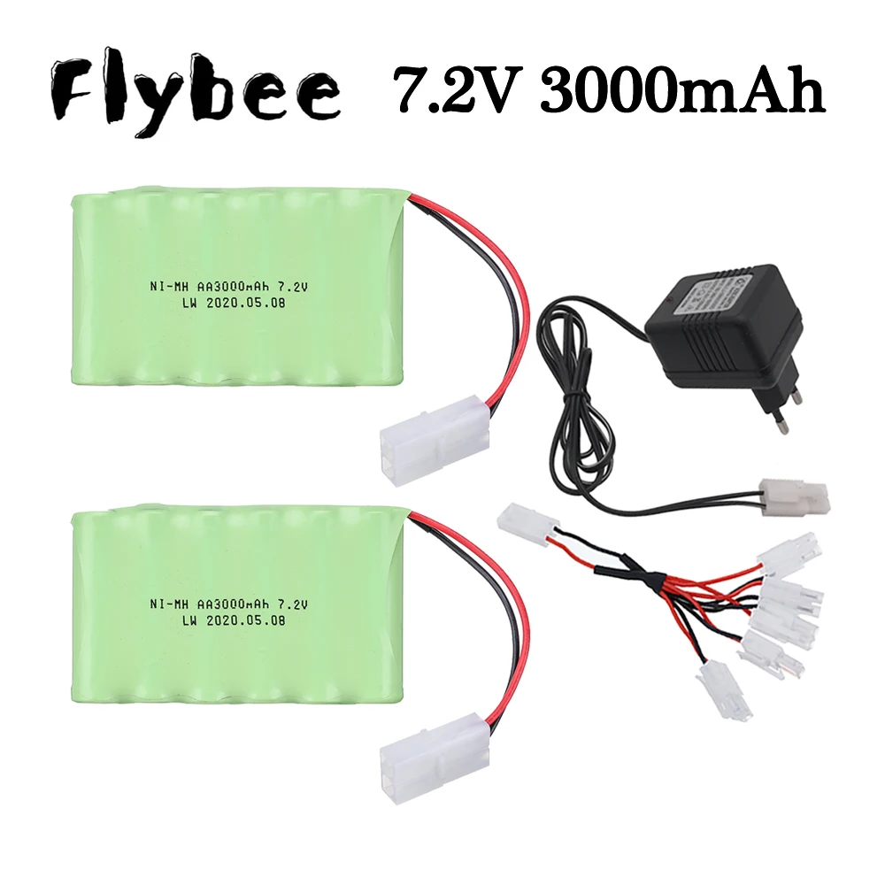 ( Tamiya Plug ) 3000mah 7.2V Battery For Rc toys Car RC Tanks RC Truck RC Robots Gun Battery NiMH AA 7.2v 2400mah Batteries Pack