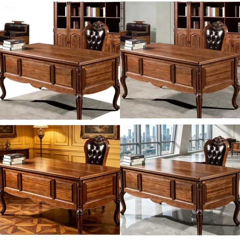 Modern Mahogany Solid Wood Storage Desk 1600x700x760mm High End Customization Eco Friendly Office Furniture