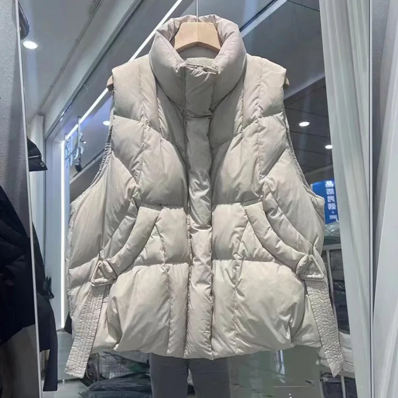 

Autumn Winter Women Down Vest Jacket 2026 Female Sleeveless Waistcoat Stand Collar Women Cotton Vest Coat Women Waistcoat Top