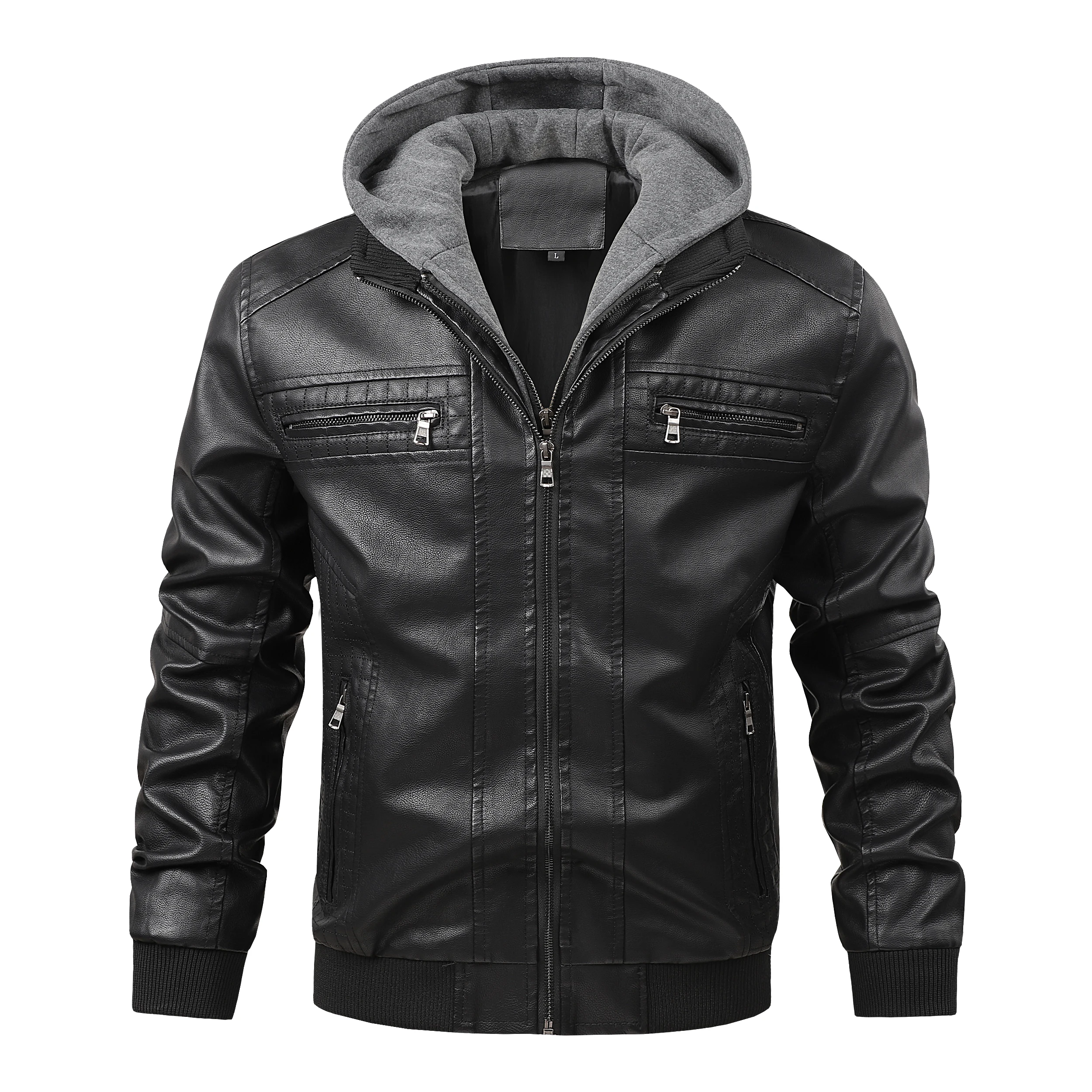 

Windbreaker Spring Men's Leather Jackets Autumn Casual Motorcycle PU Jacket Biker Leather Coats Brand Clothing EU Size