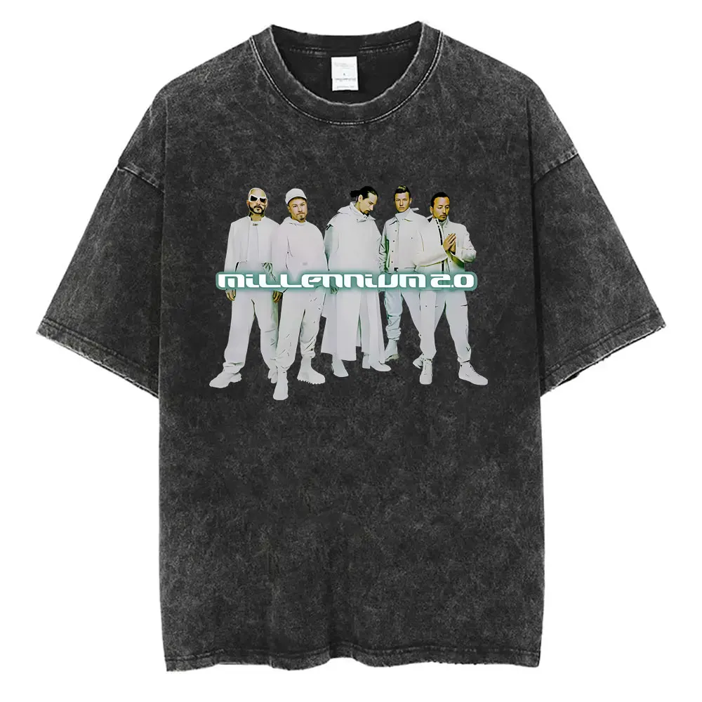 

Washed Vintage Backstreet Boys Into The Millennium 2025 T Shirt Men Women Hip Hop Fashion Oversized Tshirt Male Retro Streetwear