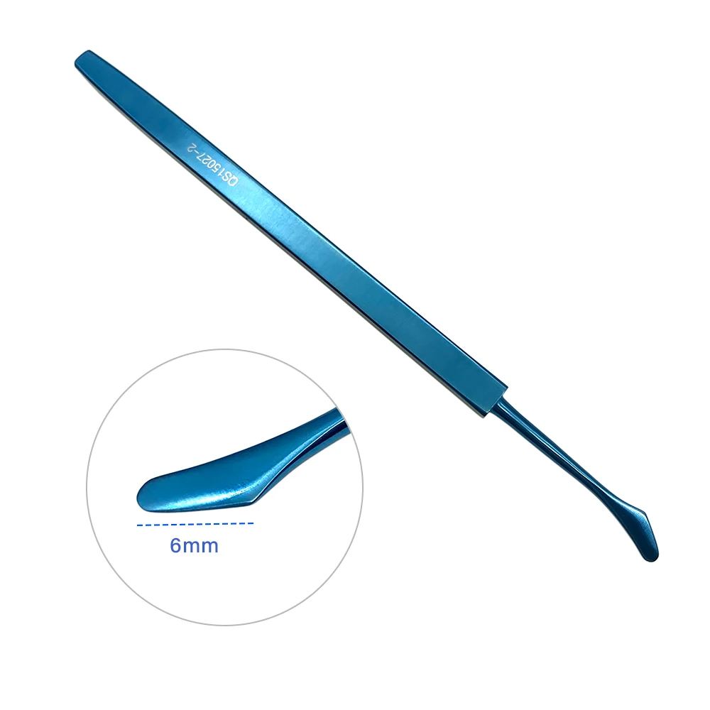 Oogchirurgisch instrument: titanium ooghaak met hoornvliesepitheliumspatel