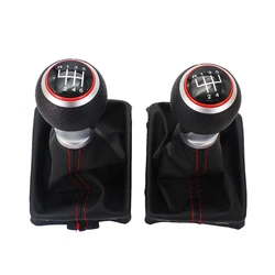 For Audi A6 C6 (2004-2012) A4 S4 B8 8K A5 8T 8F Q5 8R 2007-2015 Car 5 Speed / 6 Speed Gear Stick Shift Knob With PU Leather Boot